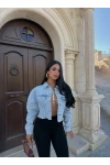 Mavi Kol Cepli Boxy Denim Ceket