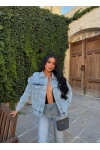 Mavi Tiger Sırt Nakışlı Denim Ceket
