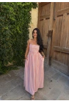 Pembe Line Gipeli Elbise