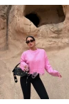 Pembe Rebel Lazerli Kazak