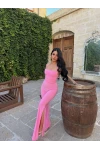 Pembe Sırt İpli Yırtmaçlı Tulum