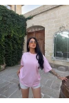 Pudra Basic Oversize Tişört