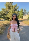 Pudra Ön Büzgülü Kelebek Crop