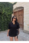 Siyah Basic Oversize Tişört