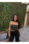 Siyah Diamond Choker Crop
