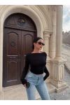 Siyah Sırt Degaje Basic Crop