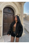Siyah Vera Balon Kollu Bomber Ceket