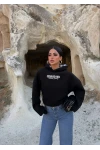Siyah Vibes Sırt Baskı Sweat