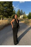 Siyah Vogue Degaje Maxi Elbise