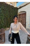 Vizon Yumoş İki Parça Büzgülü Sweat
