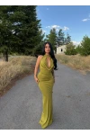 Yeşil Vogue Degaje Maxi Elbise