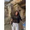 Siyah Brode Yanları Açık Bluz