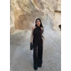 Siyah Sırt Dekolte Fitilli Takım