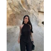 Siyah Sırt Dekolte Fitilli Takım