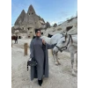 Antrasit Elbise Hırka Triko İkili Takım