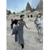 Antrasit Elbise Hırka Triko İkili Takım