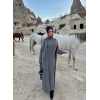 Antrasit Elbise Hırka Triko İkili Takım