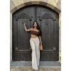Bej Bol Paça Basic Pantolon