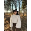 Bej Crop Kürk
