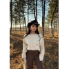 Bej Madonna Yaka Şardonlu Kazak