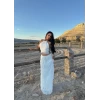 Beyaz Gipeli Şifon Astarlı İkili Takım