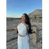 Beyaz Gipeli Şifon Astarlı İkili Takım