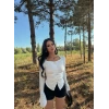 Beyaz Kolları Volanlı Sun Crop