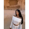 Beyaz Madonna Yaka Bubble Takım