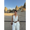 Beyaz Nova Aksesuarlı Bluz