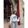 Beyaz Nyc Şardonlu Oversize Sweat