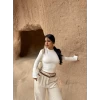 Beyaz Parmak Geçmeli Basic Crop