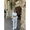 Beyaz Simli Ottoman İkili Takım