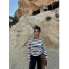 Beyaz Sırt Açık Çizgili Triko