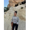 Beyaz Sırt Açık Çizgili Triko