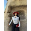 Beyaz Yaka Pencereli Dik Yaka Crop