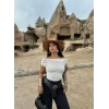 Beyaz Yaka Tül Detaylı Crop