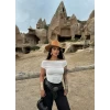 Beyaz Yaka Tül Detaylı Crop