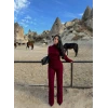 Bordo Balıkçı Yaka Basic Triko Takım