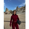 Bordo Balıkçı Yaka Basic Triko Takım