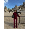 Bordo Balıkçı Yaka Basic Triko Takım