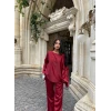 Bordo Basic Saten İkili Takım