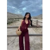 Bordo Boyundan Askılı İkili Takım