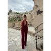 Bordo Boyundan Bağlamalı Sandy Tulum