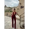 Bordo Boyundan Bağlamalı Sandy Tulum
