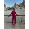 Bordo Dalgıç Fermuarlı Üçlü Takım