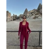 Bordo Dalgıç Fermuarlı Üçlü Takım