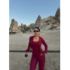 Bordo Dalgıç Fermuarlı Üçlü Takım