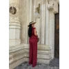 Bordo Elina Dokulu Keten Takım