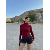 Bordo Fermuarlı Scuba Ceket