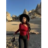 Bordo Fularlı İki Parça Crop